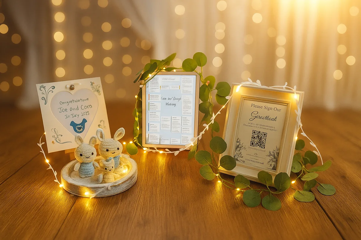 Digital guestbook on display at a wedding